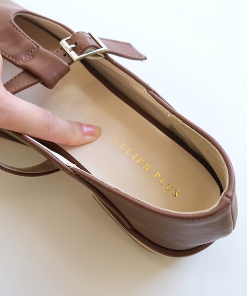 AmiAmi（アミアミ）の「Tストラップローファー（ローファー・レディース・ブラック/ブラウン/ピンク/アイボリー・L/LL/M/S）」の6枚目の写真