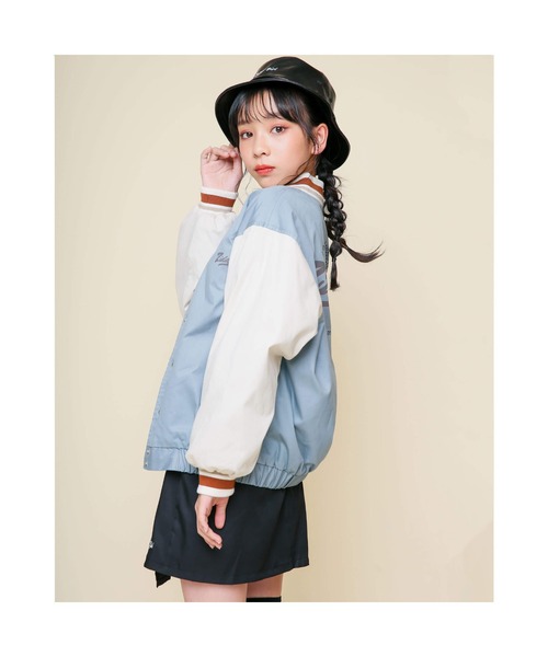 ZIDDY（ジディ）の「ZIDDY/【ニコ☆プチ掲載】 バック ロゴ スタジャン（130cm~160cm）（スタジャン・キッズ・グレー/ブルー・130/140/160/150）」の19枚目の写真