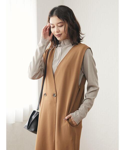 Green　Parks（グリーンパークス）の「ダブルジャンパードレス＊（ワンピース・レディース・キャメル/ブラック・FREE）」の8枚目の写真