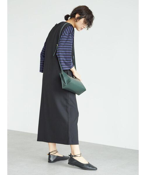 Green　Parks（グリーンパークス）の「ダブルジャンパードレス＊（ワンピース・レディース・キャメル/ブラック・FREE）」の15枚目の写真