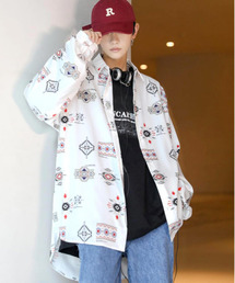 neos（ネオス）の「【neos -addictive design-】ビッグシルエット ネイティブ プリント 総柄 ロングスリーブ シャツ（シャツ/ブラウス・メンズ）」