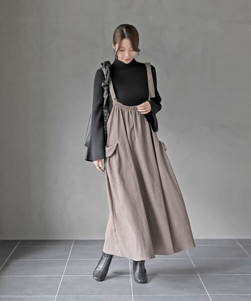 rps（アールピーエス）の「ツイルコールアウトポケットジャンパースカート（ジャンパースカート・レディース・ネイビー/ブラック/カーキ/モカ/チャコールグレー・M/フリー）」の9枚目の写真