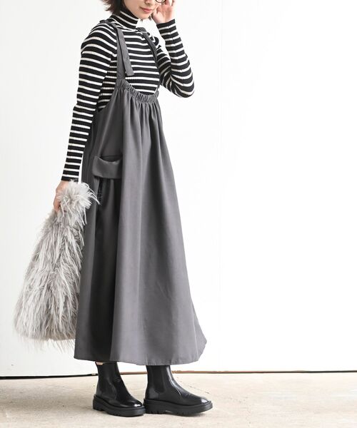 rps（アールピーエス）の「ツイルコールアウトポケットジャンパースカート（ジャンパースカート・レディース・ネイビー/ブラック/カーキ/モカ/チャコールグレー・M/フリー）」の15枚目の写真