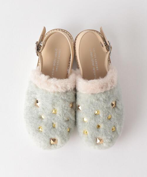 green label relaxing（グリーンレーベルリラクシング）の「◆GLR ボアスタッズ サンダル 17cm-23cm（サンダル・キッズ・ライム/ブラウン・22cm/17cm/20cm/21cm/19cm/18cm/23cm）」の2枚目の写真