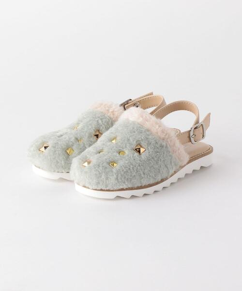 green label relaxing（グリーンレーベルリラクシング）の「◆GLR ボアスタッズ サンダル 17cm-23cm（サンダル・キッズ・ライム/ブラウン・22cm/17cm/20cm/21cm/19cm/18cm/23cm）」の3枚目の写真