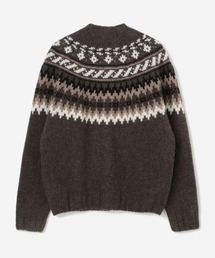 K　モリスアンドサンズ　ノルディック　セーター　カーディガン　ブラウン Morris & Sons（モリスアンドサンズ）の「【MORRIS & SONS