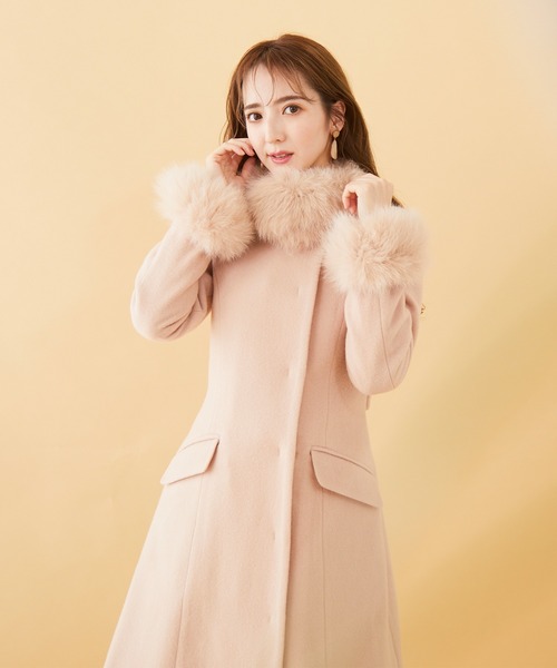 ベルトリボンファーロングコート