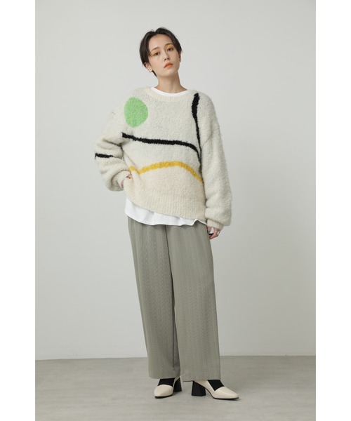 CREOLME(クレオルム)の「(CREOLME)アートジャカードニット(ニット/セーター・レディース・ブラック/ホワイト系その他・ONE SIZE)」の6枚目の写真