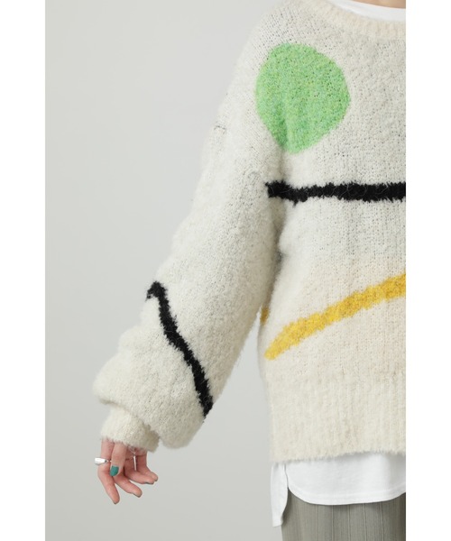 CREOLME(クレオルム)の「(CREOLME)アートジャカードニット(ニット/セーター・レディース・ブラック/ホワイト系その他・ONE SIZE)」の9枚目の写真