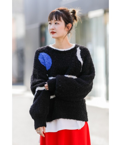 CREOLME(クレオルム)の「(CREOLME)アートジャカードニット(ニット/セーター・レディース・ブラック/ホワイト系その他・ONE SIZE)」の16枚目の写真