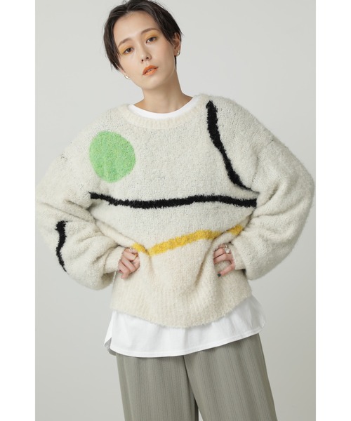 CREOLME(クレオルム)の「(CREOLME)アートジャカードニット(ニット/セーター・レディース・ブラック/ホワイト系その他・ONE SIZE)」の19枚目の写真