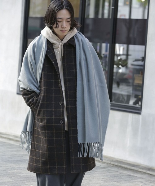 SENSE OF PLACE by URBAN RESEARCH(センスオブプレイスバイアーバンリサーチ)の「ウォッシャブル大判ストール(60cm巾)(マフラー・メンズ・ブラック/グレー/ブルー/アイボリー/ミント・ONE)」の5枚目の写真