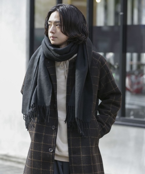 SENSE OF PLACE by URBAN RESEARCH(センスオブプレイスバイアーバンリサーチ)の「ウォッシャブル大判ストール(60cm巾)(マフラー・メンズ・ブラック/グレー/ブルー/アイボリー/ミント・ONE)」の3枚目の写真