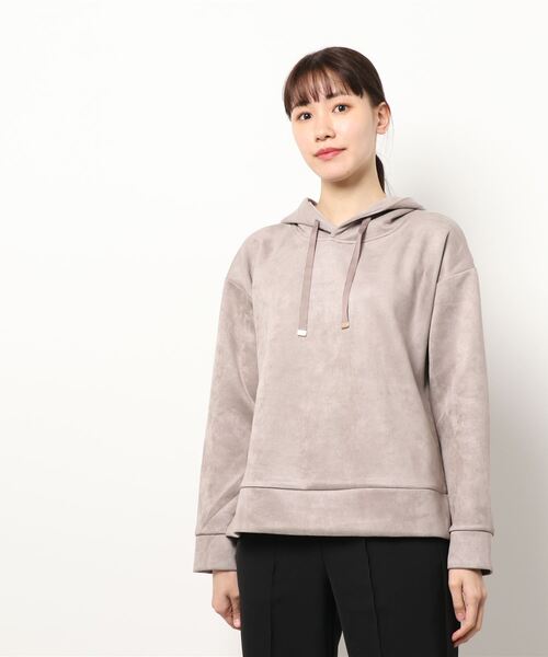 Te chichi(テチチ)の「ピーチスエード調パーカー(パーカー・レディース・ベージュ/ブルー/モカ・フリ-)」の6枚目の写真