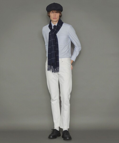 MACKINTOSH LONDON（マッキントッシュ ロンドン）の「【Lovat/ラヴァット】ウールアンゴラウィンドウペンチェックマフラー（マフラー・メンズ・ブルー系その他7/チャコールグレー・FREE）」の4枚目の写真