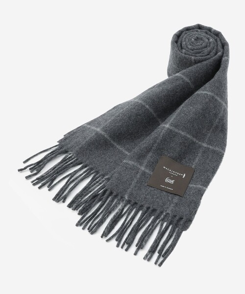 MACKINTOSH LONDON（マッキントッシュ ロンドン）の「【Lovat/ラヴァット】ウールアンゴラウィンドウペンチェックマフラー（マフラー・メンズ・ブルー系その他7/チャコールグレー・FREE）」の5枚目の写真