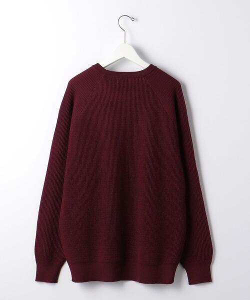 green label relaxing（グリーンレーベルリラクシング）の「ワッフルプレーティング クルーネック ニット -ウォッシャブル-（ニット/セーター・メンズ・ブラック/ワインレッド/オフホワイト・L/S/XL/M）」の12枚目の写真