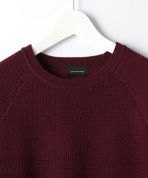 green label relaxing（グリーンレーベルリラクシング）の「ワッフルプレーティング クルーネック ニット -ウォッシャブル-（ニット/セーター・メンズ・ブラック/ワインレッド/オフホワイト・L/S/XL/M）」の13枚目の写真