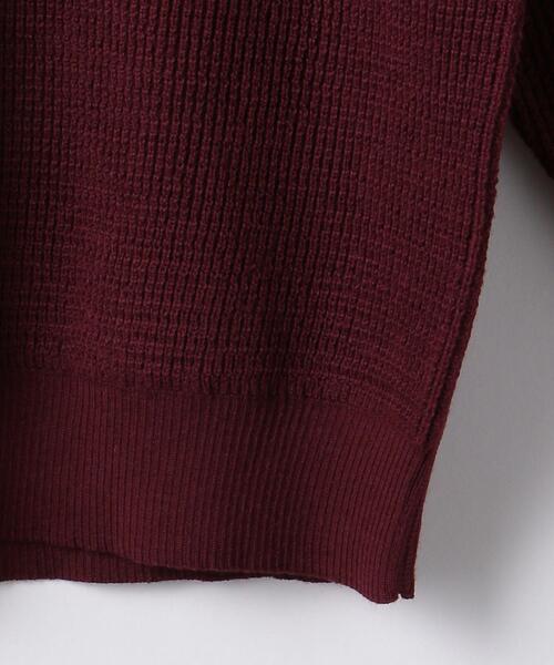 green label relaxing（グリーンレーベルリラクシング）の「ワッフルプレーティング クルーネック ニット -ウォッシャブル-（ニット/セーター・メンズ・ブラック/ワインレッド/オフホワイト・L/S/XL/M）」の15枚目の写真