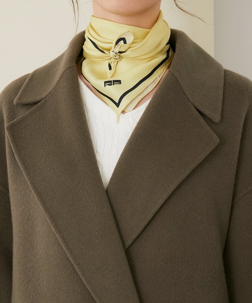 ROPE'（ロペ）の「【シリーズ】リッチリバースタンドカラーフォルムコート（チェスターコート・レディース・ブラウン/オフホワイト・38）」の9枚目の写真