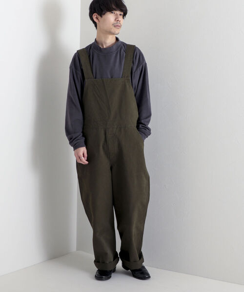 GLOSTER（グロスター）の「【GLOSTER/グロスター】モールスキンオーバーオール（サロペット/オーバーオール・メンズ・ブラック/オリーブ・MEDIUM/LARGE）」の2枚目の写真