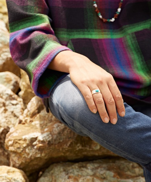 チャイハネ(チャイハネ)の「【チャイハネ】シルバー925 パウワMEN'Sリング(リング・メンズ・パープル/ターコイズブルー/その他/ボルドー/ホワイト系その他/アクア・#21/#19)」の8枚目の写真