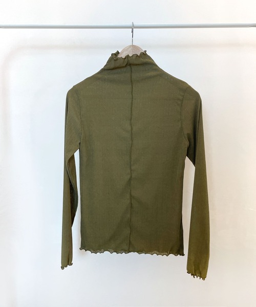 CEMONEMO（セモネモ）の「2way メロー プリーツ ハイネックトップス（Tシャツ/カットソー・レディース・ブラック/ベージュ/カーキ/アイボリー/ワイン・FREE）」の13枚目の写真