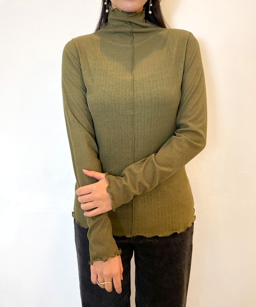 CEMONEMO（セモネモ）の「2way メロー プリーツ ハイネックトップス（Tシャツ/カットソー・レディース・ブラック/ベージュ/カーキ/アイボリー/ワイン・FREE）」の11枚目の写真