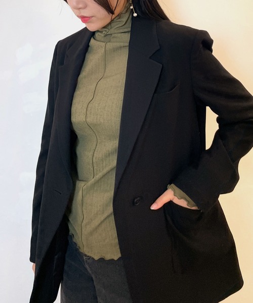 CEMONEMO（セモネモ）の「2way メロー プリーツ ハイネックトップス（Tシャツ/カットソー・レディース・ブラック/ベージュ/カーキ/アイボリー/ワイン・FREE）」の10枚目の写真