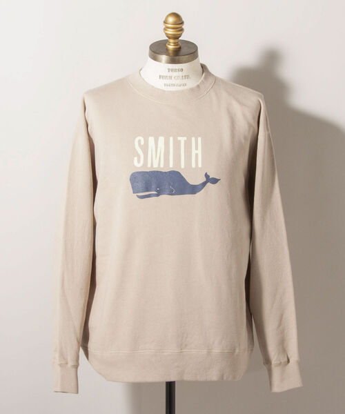 BARNS OUTFITTERS(バーンズアウトフィッターズ)の「【WEB限定】【BARNS OUTFITTERS】別注スウェット SMITH(スウェット・メンズ・ホワイト/ベージュ・SMALL/MEDIUM/LARGE)」の2枚目の写真