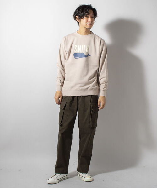 BARNS OUTFITTERS(バーンズアウトフィッターズ)の「【WEB限定】【BARNS OUTFITTERS】別注スウェット SMITH(スウェット・メンズ・ホワイト/ベージュ・SMALL/MEDIUM/LARGE)」の12枚目の写真