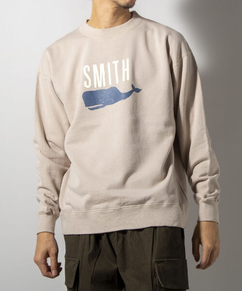 BARNS OUTFITTERS(バーンズアウトフィッターズ)の「【WEB限定】【BARNS OUTFITTERS】別注スウェット SMITH(スウェット・メンズ・ホワイト/ベージュ・SMALL/MEDIUM/LARGE)」の10枚目の写真