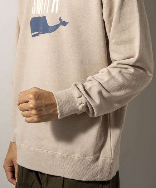 BARNS OUTFITTERS(バーンズアウトフィッターズ)の「【WEB限定】【BARNS OUTFITTERS】別注スウェット SMITH(スウェット・メンズ・ホワイト/ベージュ・SMALL/MEDIUM/LARGE)」の9枚目の写真