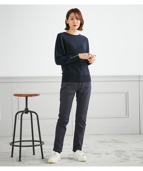 Petit Honfleur(プチオンフルール)の「ドルマンニットプルオーバー(ニット/セーター・レディース・ネイビー/ピンク/グリーン・M/L)」の5枚目の写真