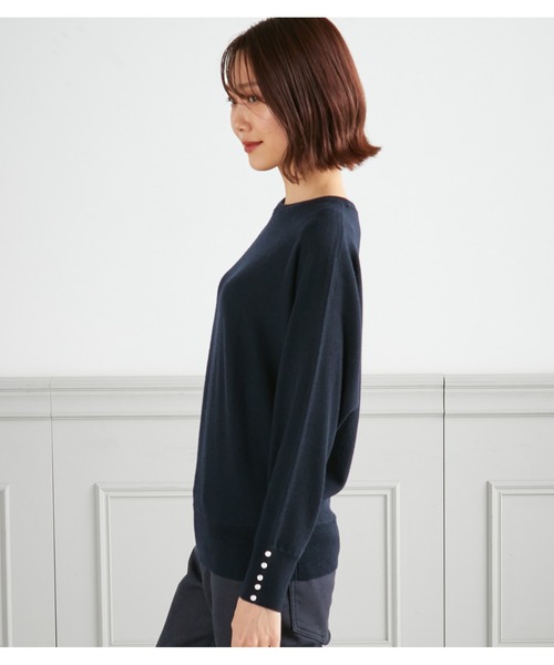 Petit Honfleur(プチオンフルール)の「ドルマンニットプルオーバー(ニット/セーター・レディース・ネイビー/ピンク/グリーン・M/L)」の4枚目の写真