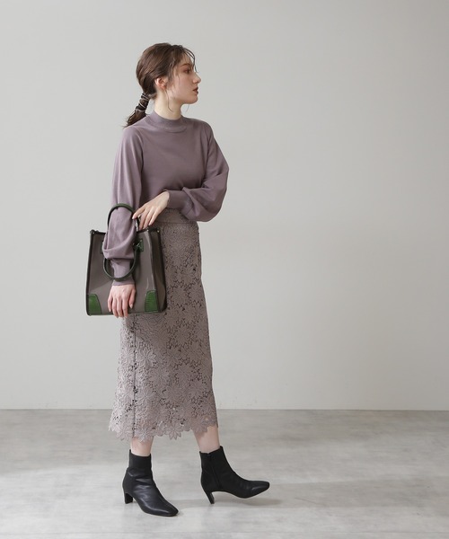 N.(N. Natural Beauty Basic)(エヌエヌナチュラルビューティーベーシック)の「【追加生産】ケミカルレースロングスカート(スカート・レディース・グレー/イエロー/グリーン/ブラウン系その他/ベージュ/ネイビー/オレンジ/カーキ/オフホワイト/ネイビー系2/ピンク・MEDIUM)」の13枚目の写真