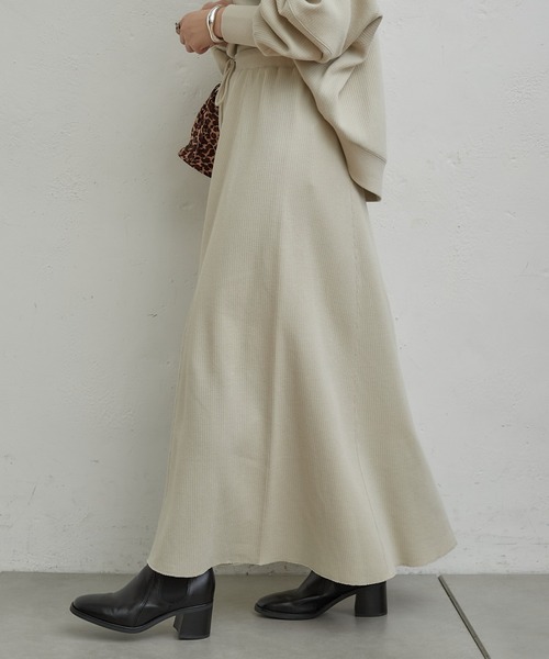 CIAOPANIC TYPY（チャオパニックティピー）の「変形ワッフルマーメイドスカート（スカート・レディース・チャコールグレー/アイボリー/グレー系その他・ONE SIZE）」の3枚目の写真