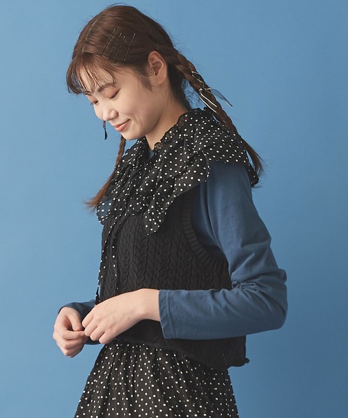 Malle(マル)の「malle コットン/ドット プリント 大きな付け衿(付け襟・レディース・ブラック・FREE)」の11枚目の写真