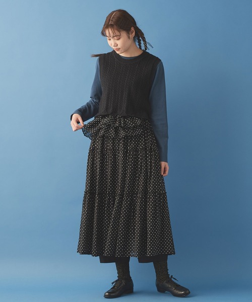 Malle(マル)の「malle コットン/ドット プリント 大きな付け衿(付け襟・レディース・ブラック・FREE)」の19枚目の写真