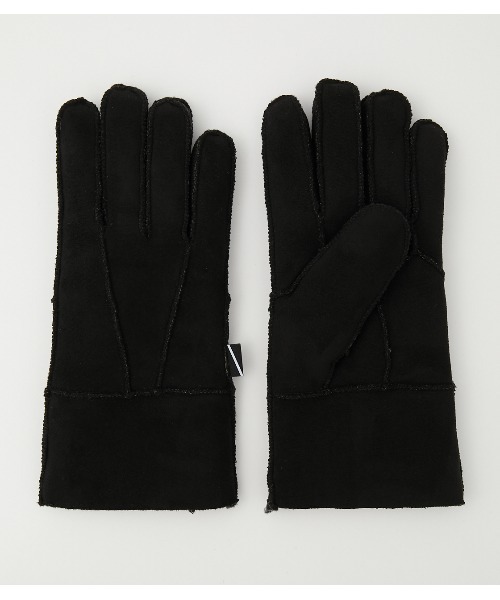AZUL by moussy（アズールバイマウジー）の「FAUX MOUTON GLOVES/フェイクムートングローブ（手袋・メンズ・ブラック/ベージュ/グレー・FREE）」の4枚目の写真