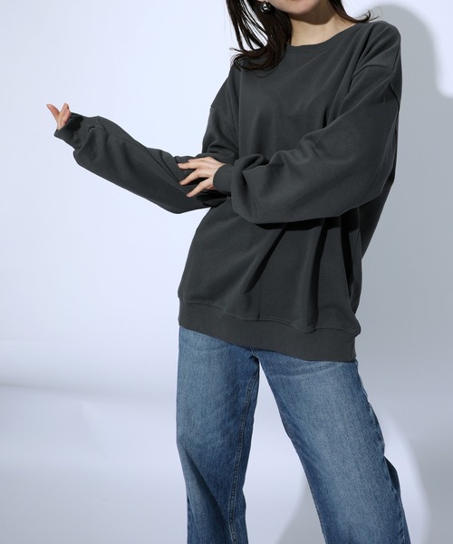 MAISON BREEZE(メゾンブリーズ)の「【MAISON BREEZE】ドロップショルダービッグスウェット KNF(Tシャツ/カットソー・レディース・ホワイト/ブラック/パープル/グレー/ピンク/イエロー/オレンジ・M/L)」の3枚目の写真