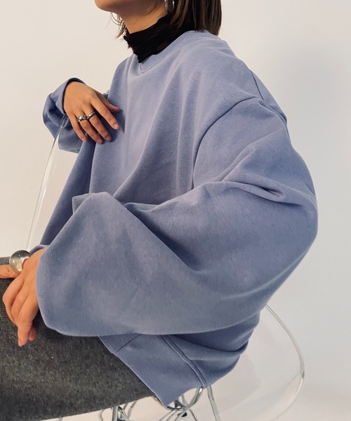 MAISON BREEZE(メゾンブリーズ)の「【MAISON BREEZE】ドロップショルダービッグスウェット KNF(Tシャツ/カットソー・レディース・ホワイト/ブラック/パープル/グレー/ピンク/イエロー/オレンジ・M/L)」の14枚目の写真