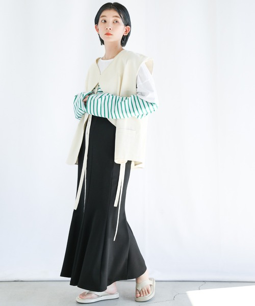 select MOCA(セレクトモカ)の「ストレッチマーメイドスカート(スカート・レディース・ブラック/ベージュ/アイボリー/グリーン/オレンジ・FREE)」の17枚目の写真