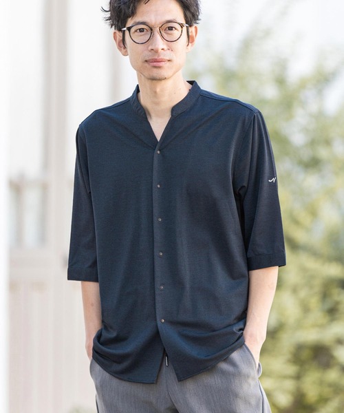 CALL&RESPONSE（コールアンドレスポンス）の「mhs1761-KOKAGE-5分袖シャツ（シャツ/ブラウス・メンズ・ネイビー/チャコール/グレー/オリーブ・4/2/5）」の2枚目の写真
