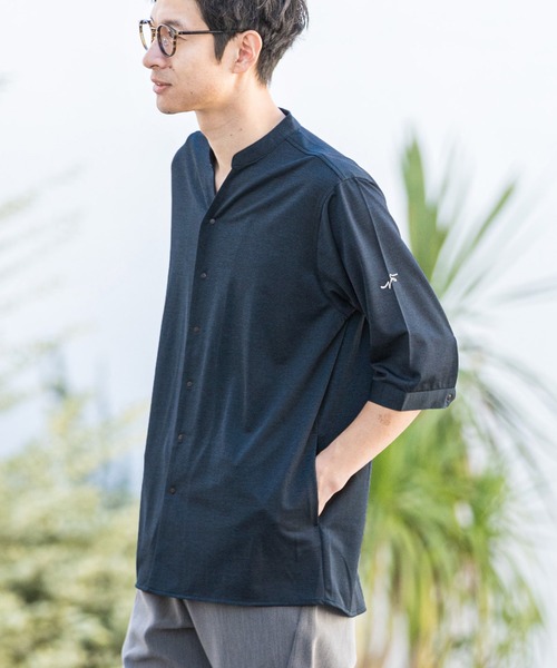 CALL&RESPONSE（コールアンドレスポンス）の「mhs1761-KOKAGE-5分袖シャツ（シャツ/ブラウス・メンズ・ネイビー/チャコール/グレー/オリーブ・4/2/5）」の6枚目の写真