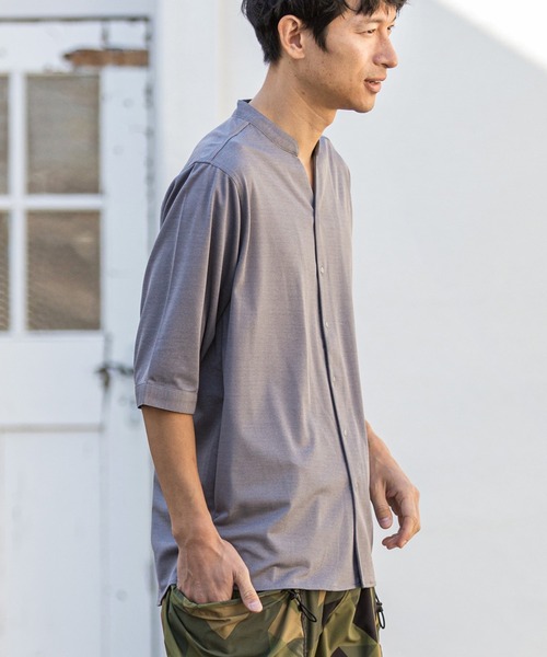 CALL&RESPONSE（コールアンドレスポンス）の「mhs1761-KOKAGE-5分袖シャツ（シャツ/ブラウス・メンズ・ネイビー/チャコール/グレー/オリーブ・4/2/5）」の10枚目の写真