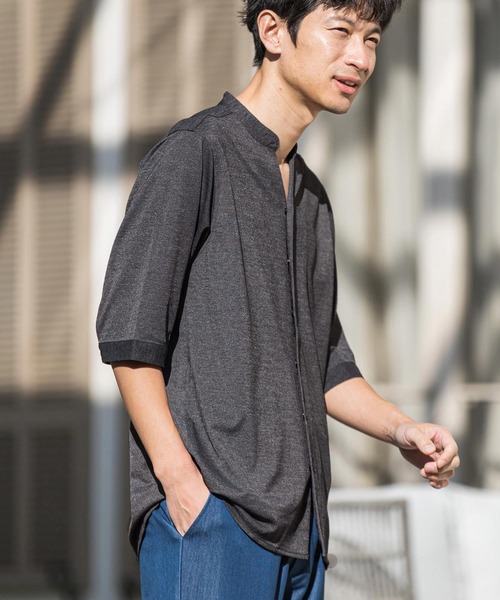 CALL&RESPONSE（コールアンドレスポンス）の「mhs1761-KOKAGE-5分袖シャツ（シャツ/ブラウス・メンズ・ネイビー/チャコール/グレー/オリーブ・4/2/5）」の14枚目の写真