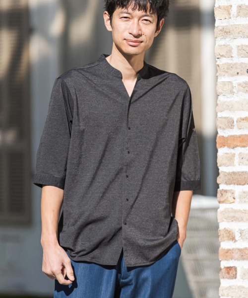 CALL&RESPONSE（コールアンドレスポンス）の「mhs1761-KOKAGE-5分袖シャツ（シャツ/ブラウス・メンズ・ネイビー/チャコール/グレー/オリーブ・4/2/5）」の15枚目の写真