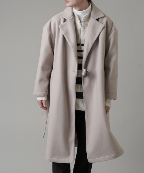 SPINNS(スピンズ)の「ビックシルエット メルトンタイロッケンコート(トレンチコート・メンズ・ブラック/ブラウン/グレー・M/L)」の3枚目の写真