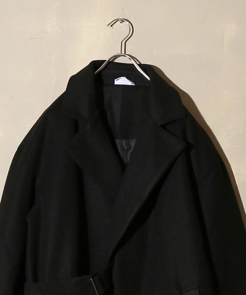 SPINNS(スピンズ)の「ビックシルエット メルトンタイロッケンコート(トレンチコート・メンズ・ブラック/ブラウン/グレー・M/L)」の5枚目の写真